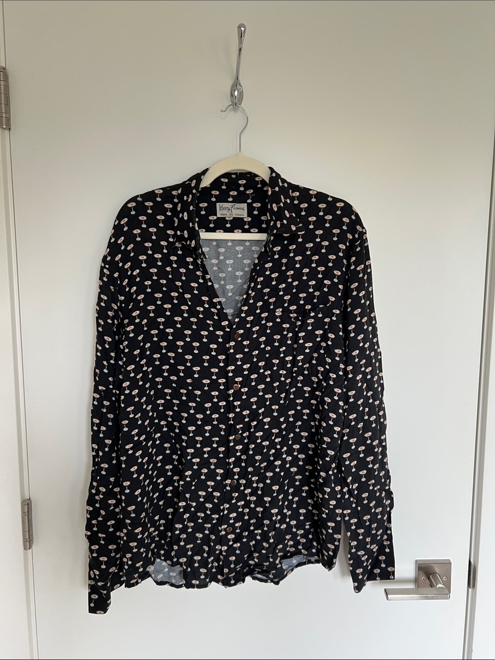 Kenny Flowers Black Button-Down with Espresso Martini Print